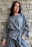 Lindin Linen Blend Kimono Top Washed Charcoal